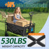 250KG Load Capacity 300L Large Capacity Heavy Duty Foldable Beach Car - All-Terrain Foldable Multi-Functional Handcart with Large Wheels, Side Pockets and Brakes - Durable Oxford Fabric and Stainless Steel Structure, Suitable for Camping, Garden, Sports a