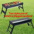 Portable foldable barbecue grill with adjustable height and built-in side rack - heavy-duty metal outdoor barbecue grill, suitable for backyard, camping, picnic - compact storage design with external barbecue cover, durable paint surface, suitable for out