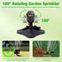 1 garden sprinkler with 16 nozzles, 180° rotating adjustable head, automatic irrigation system, wide coverage, easy to install, no power required, suitable for lawn and garden watering