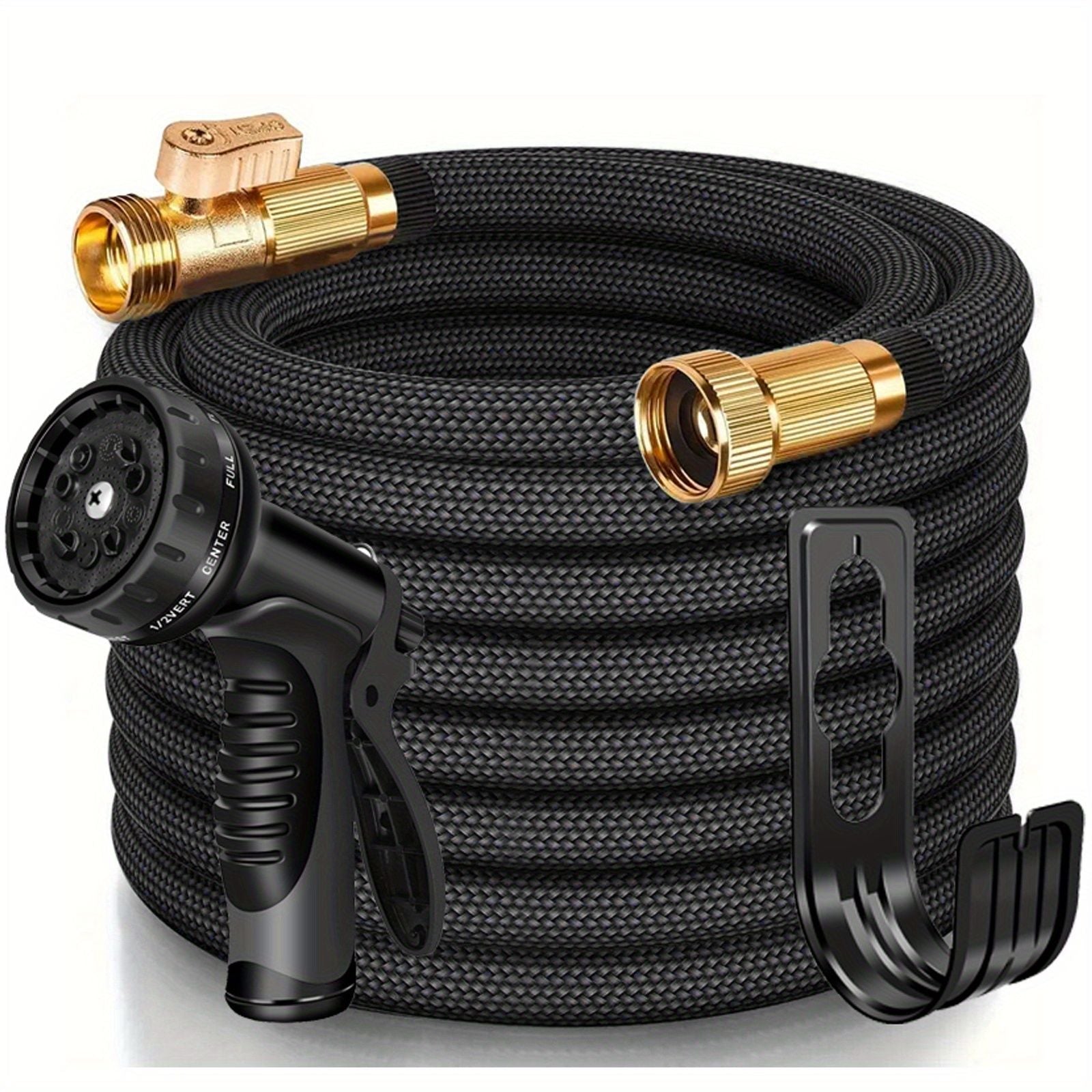 LOVFEN Garden Water Hose 30.49 meters, non-extensible lightweight hose, with nozzle, suitable for use in gardens, lawns, car washing and outdoor use