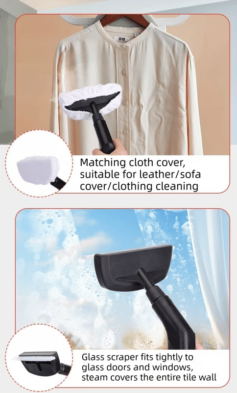 Steam Cleaner with Multiple Attachments, White