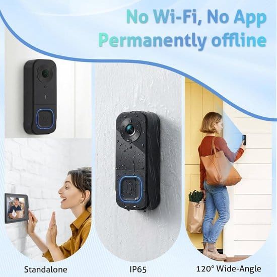 Smart Home Wireless Video Doorbell Smart Doorbell Caller Two-way Intercom Video Doorbell, 1080P Image And 4.5 Inch Screen - No WiFi Required - Range Up To 120 Meters - Night Vision