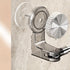 Stainless steel non-drilling towel rack, retractable bathroom suction cup storage rack, strong adhesive strong load-bearing, multi-function shower rack suitable for shower room, balcony storage, home storage god