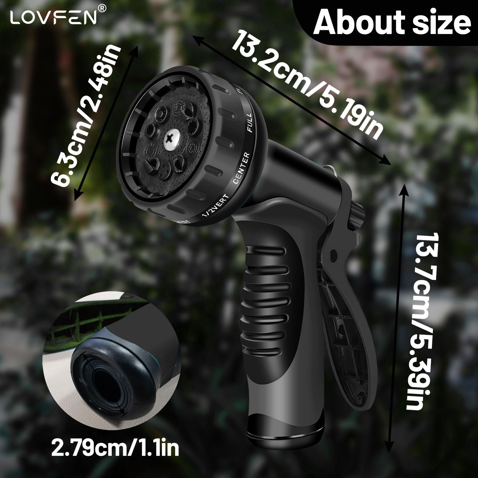 LOVFEN Garden Water Hose 30.49 meters, non-extensible lightweight hose, with nozzle, suitable for use in gardens, lawns, car washing and outdoor use