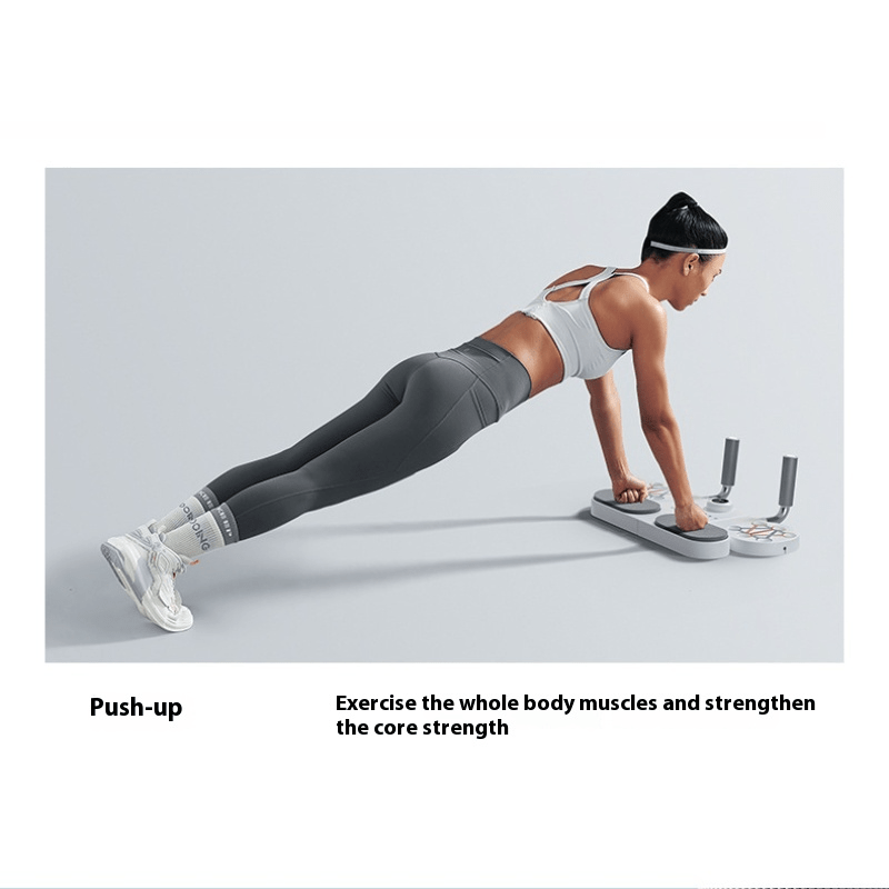 (WHITE)Three-in-One Training Board: Push-Ups, Planks & Resistance Band Workouts — Your All-in-One Home Fitness Solution