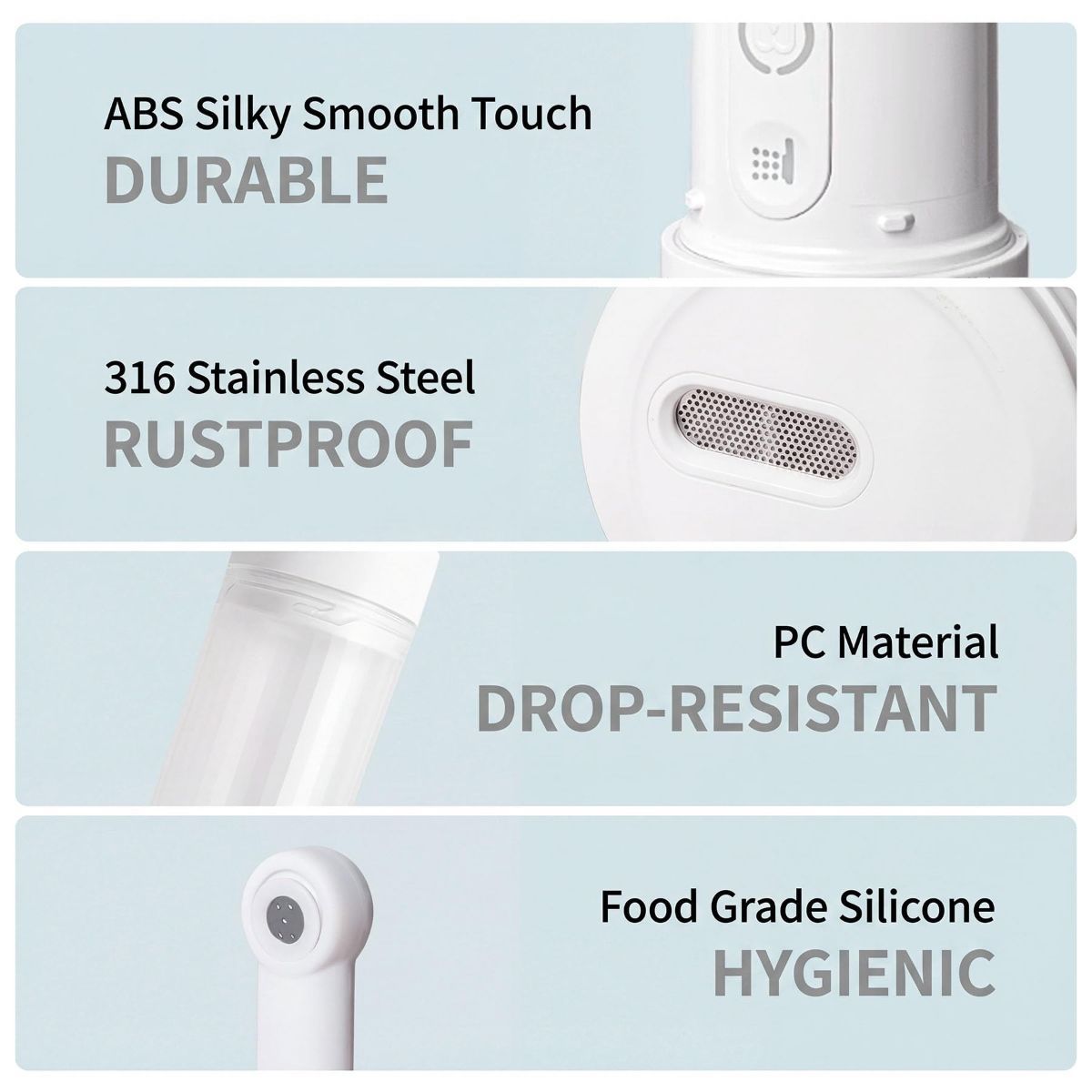 Portable Bidet for Travel,Rechargeable Electric Handheld Travel Bidet Sprayer for Women & Men,Collapsible,Portatil Peri Water Bottle Bidets for Hygiene,Camping, Backpacking,Backcountry,Hiking - White - Size 6.7in