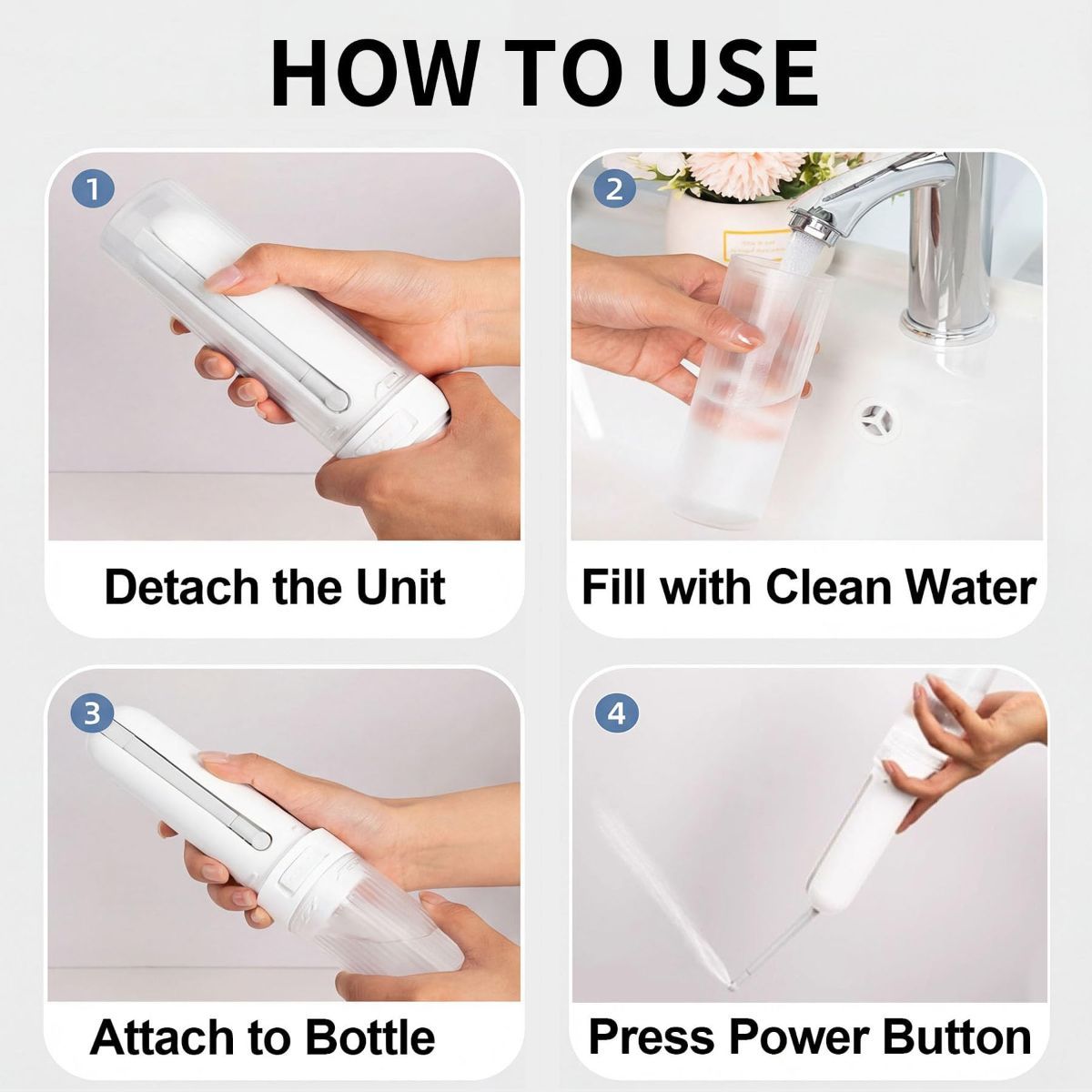 Portable Bidet for Travel,Rechargeable Electric Handheld Travel Bidet Sprayer for Women & Men,Collapsible,Portatil Peri Water Bottle Bidets for Hygiene,Camping, Backpacking,Backcountry,Hiking - White - Size 6.7in