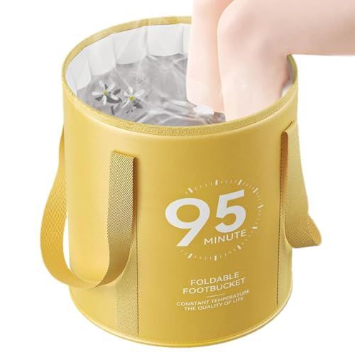 Foot Bath Tub Folding Portable Foot Bath Spa Bucket Waterproof Container and Non-Slip Base for Circulation Care Cleaning Shower Travel - Gray - Size 37*32cm