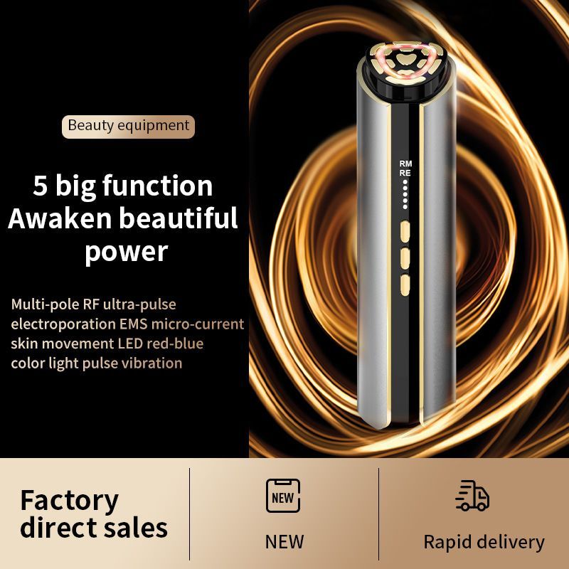 5-in-1 RF Beauty Device with EMS, LED & Vibration for Face Lifting, Anti-Aging & Essence Absorption