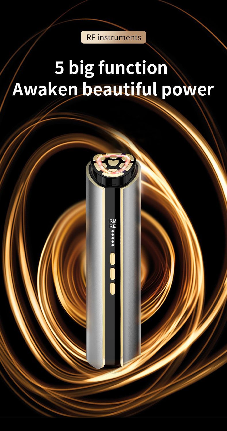 5-in-1 RF Beauty Device with EMS, LED & Vibration for Face Lifting, Anti-Aging & Essence Absorption