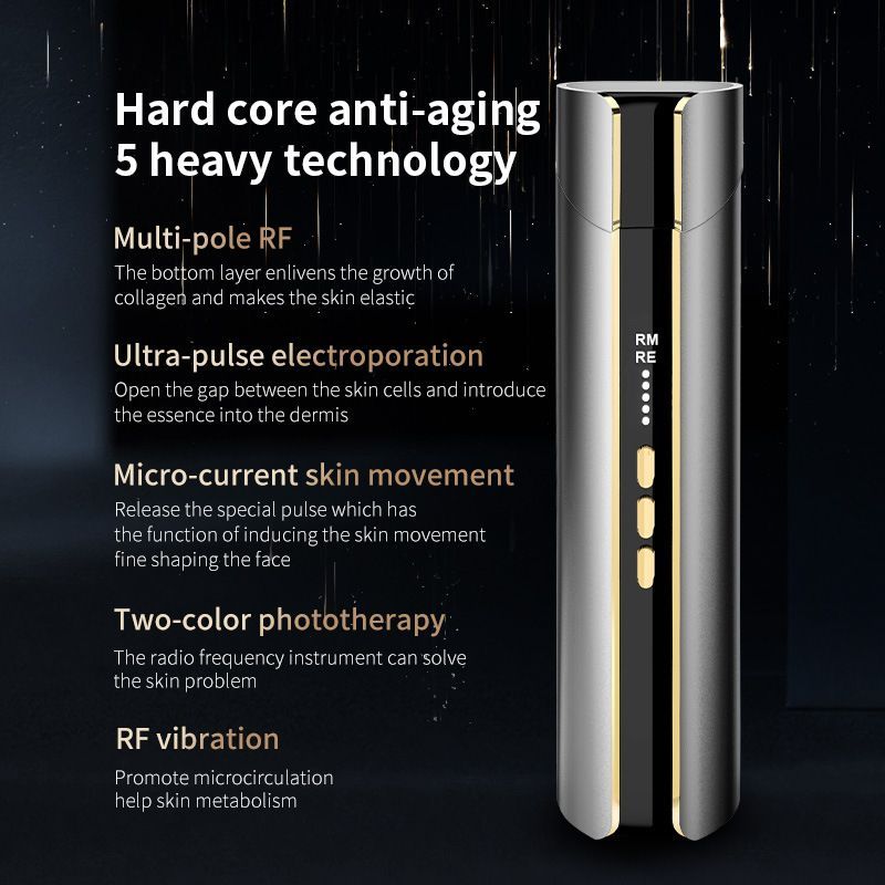 5-in-1 RF Beauty Device with EMS, LED & Vibration for Face Lifting, Anti-Aging & Essence Absorption