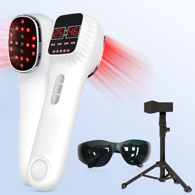 Red Light Spectrometer Device, 3 * 808nm Infrared 16 * 650nm Beads, 4 Modes 12 Levels Timer Home Handheld Spectrometer for Body Joints Muscles Relaxation Reduce Fatigue