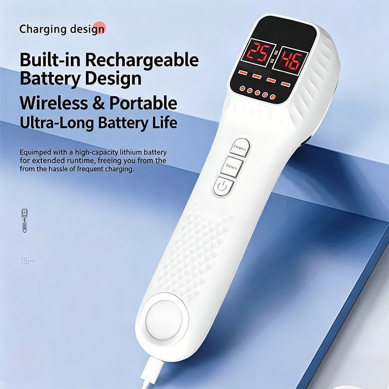 Red Light Spectrometer Device, 3 * 808nm Infrared 16 * 650nm Beads, 4 Modes 12 Levels Timer Home Handheld Spectrometer for Body Joints Muscles Relaxation Reduce Fatigue