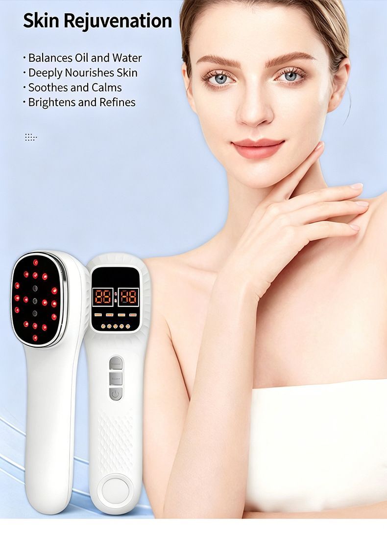 Red Light Spectrometer Device, 3 * 808nm Infrared 16 * 650nm Beads, 4 Modes 12 Levels Timer Home Handheld Spectrometer for Body Joints Muscles Relaxation Reduce Fatigue