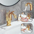 Swan-Shaped Bathroom Faucet – Single-Handle Single-Hole Sink Faucet, Deck-Mounted, Short Model, Elegant Vanity Faucet for Bathroom - Rose Gold - Size 19cm
