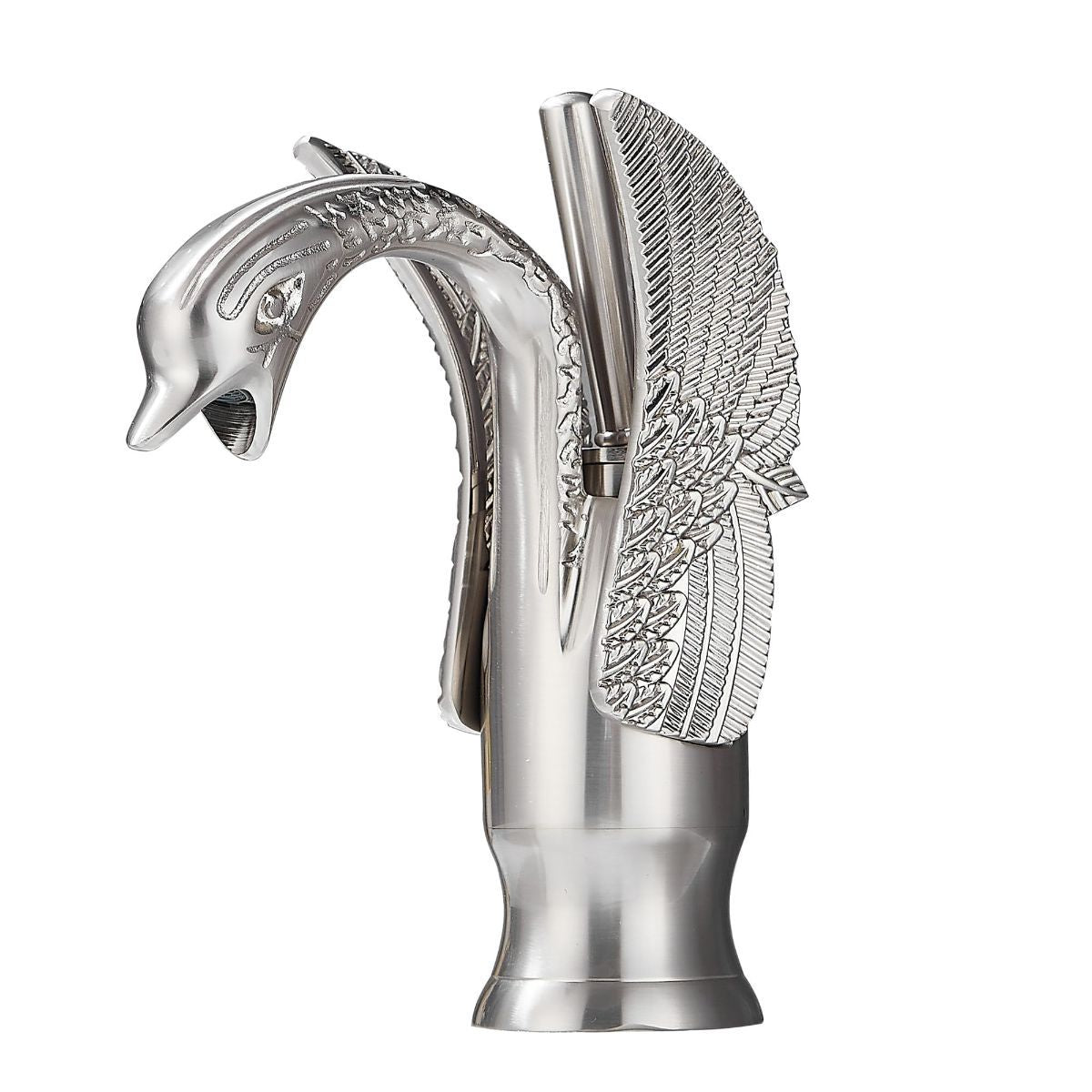 Swan-Shaped Bathroom Faucet – Single-Handle Single-Hole Sink Faucet, Deck-Mounted, Short Model, Elegant Vanity Faucet for Bathroom - Rose Gold - Size 19cm