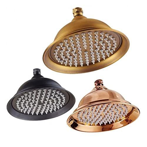8 Inch Round Alloy Rain Shower Head – High Pressure Rainfall Showerhead for Bathroom, Universal Fit, Easy Installation - Rose Gold - Size 8in