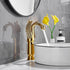 Swan-Shaped Single-Handle Single-Hole Vessel Faucet – Deck-Mounted Bathroom Sink Faucet, Tall Model, Elegant Vanity Faucet - Bronze - Size 33cm