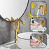 Swan-Shaped Single-Handle Single-Hole Vessel Faucet – Deck-Mounted Bathroom Sink Faucet, Tall Model, Elegant Vanity Faucet - Rose Gold - Size 33cm