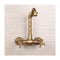 Antique Bathtub Faucet – Dual-Handle Brass Wall-Mounted Tub Faucet with Hot & Cold Mixer, Tall Model, Elegant for Villa Bathroom - Bronze - Size Tall4