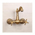 Antique Bathtub Faucet – Dual-Handle Brass Wall-Mounted Tub Faucet with Shower, Hot & Cold Mixer, Short Model, Elegant Bathroom & Villa Faucet - Bronze - Size Short2