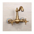 Antique Bathtub Faucet – Dual-Handle Brass Wall-Mounted Tub Faucet with Shower, Hot & Cold Mixer, Short Model, Elegant Bathroom & Villa Faucet - Bronze - Size Short2