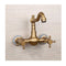 Antique Bathtub Faucet – Dual-Handle Brass Wall-Mounted Tub Faucet with Shower, Hot & Cold Mixer, Short Model, Elegant Bathroom & Villa Faucet - Bronze - Size Short3