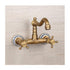 Antique Bathtub Faucet – Dual-Handle Brass Wall-Mounted Tub Faucet with Shower, Hot & Cold Mixer, Short Model, Elegant Bathroom & Villa Faucet - Bronze - Size Short4