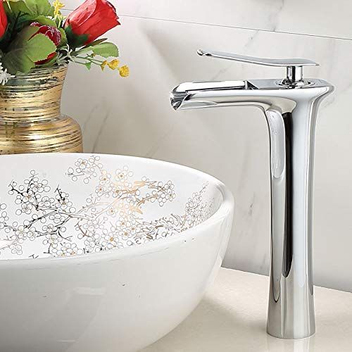 Basin Hot and Cold Water Faucet, Waterfall Type Water Outlet, Antique Brushed Finish – Vintage Bathroom Sink Faucet - Gray - Size 280mm