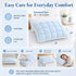 Mellow Puff Cooling Pillow for Sleeping, Fluffy Cloud Pillow with Ice-Silk Touch, Breathable Quilted Grid Design, for Side and Back Sleepers, Machine Washable - Blue - Size 26in*20in