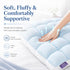 Mellow Puff Cooling Pillow for Sleeping, Fluffy Cloud Pillow with Ice-Silk Touch, Breathable Quilted Grid Design, for Side and Back Sleepers, Machine Washable - Purple - Size 26in*20in
