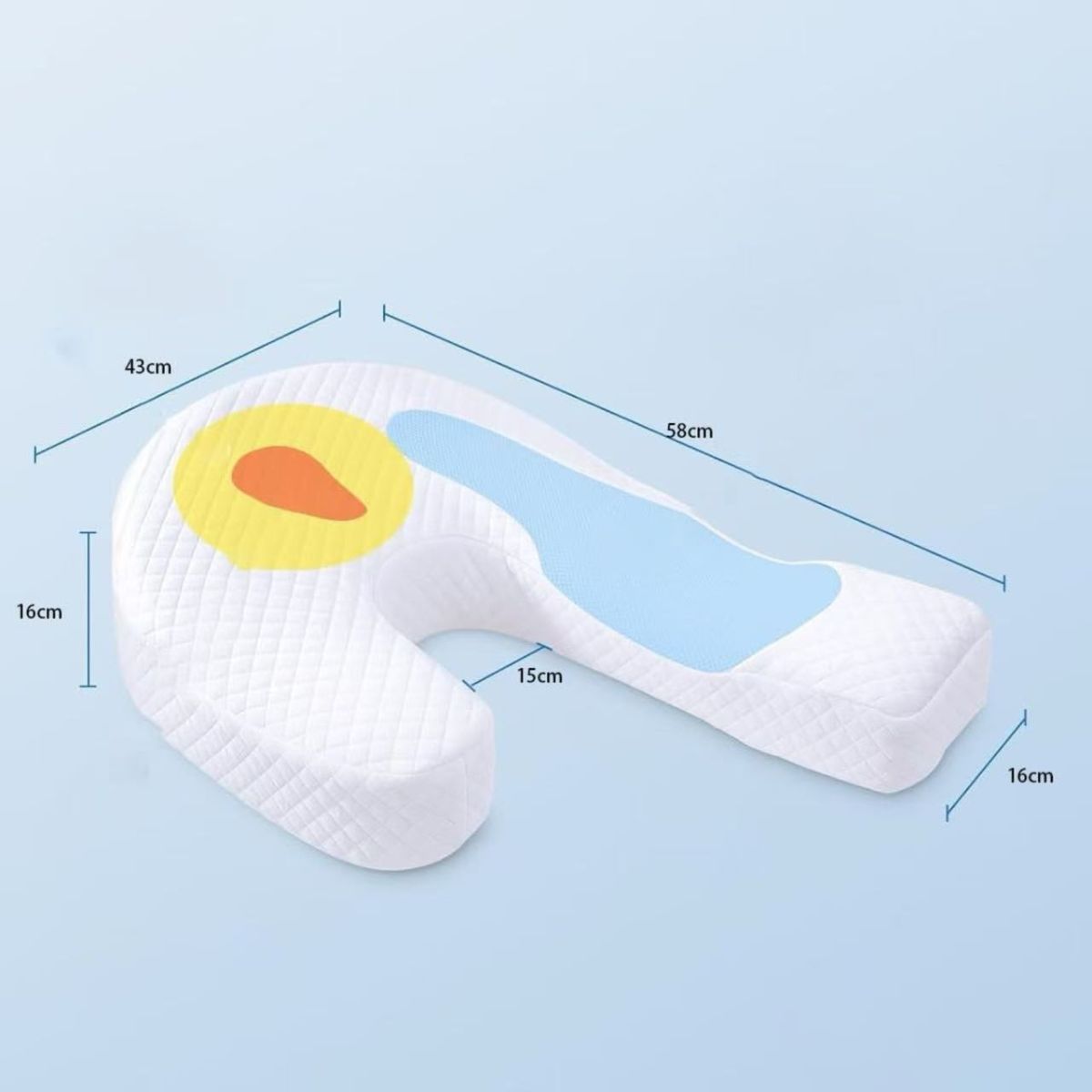 Side Sleeper Pillow with Arm Hole, Ergonomic Memory Foam Arm Pillow for Shoulder Comfort, Side Sleeping Support for Neck and Back, Removable Washable Cover, for Side  Sleepers - White - Size 58cm*43cm