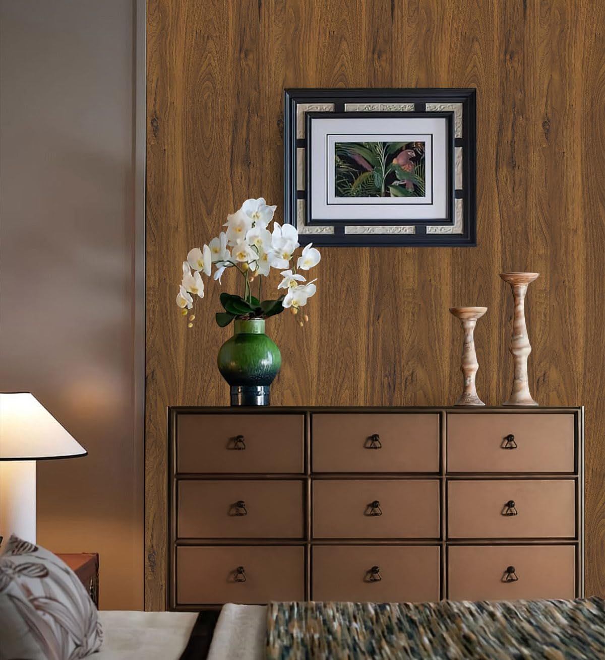 Walnut Brown Contact Paper Wood Grain Peel and Stick Countertops Waterproof Counter Top Contact Paper Wood Wallpaper Brown Walnut Vinyl Wrap for Cabinets Desk Wallpaper Removable Veneer 15.8inx78.8in