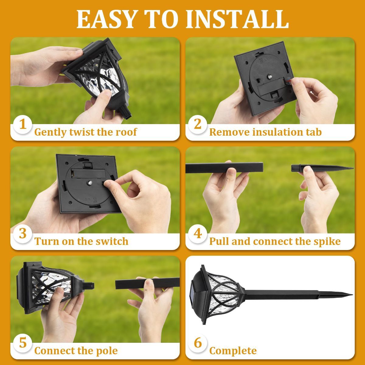 4 Pack Solar Lights Outdoor Waterproof Garden Lights with Warm LED Light Landscape Lighting for Yard Patio Lawn Walkway Driveway - Warm White - Size 4 Pack