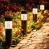 Solar Pathway Lights Outdoor, Stainless Steel Solar Garden Lights, Bright 35LM Warm White LED, Auto On/Off IP65 Waterproof Path Lights for Yard, Lawn, Walkway, Patio, Driveway - Silver - Size 1 Pack