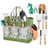 Complete Garden Tool Set with Tote Bag-Green