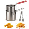 3pcs New Deep Fryer Pot Set, 304 Stainless Steel Fryer Deep Fryer Basket Mini Stainless Steel Deep fryer Pot with Basket & Strainer for French Fries, Fried Taro Ball, Fried Chicken Wings, Fried Fish - Silver