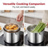 4pcs New Deep Fryer Pot Set, 304 Stainless Steel Fryer Deep Fryer Basket Mini Stainless Steel Deep fryer Pot with Basket & Strainer for French Fries, Fried Taro Ball, Fried Chicken Wings, Fried Fish - Silver