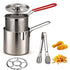 4pcs New Deep Fryer Pot Set, 304 Stainless Steel Fryer Deep Fryer Basket Mini Stainless Steel Deep fryer Pot with Basket & Strainer for French Fries, Fried Taro Ball, Fried Chicken Wings, Fried Fish - Silver