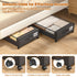 Under Bed Storage with Wheels,XXL 60L Under Bed Storage Containers with Clear Lids, Rolling Under Bed Metal Drawer for Clothes, Shoes,Toys - Black - Size 60L