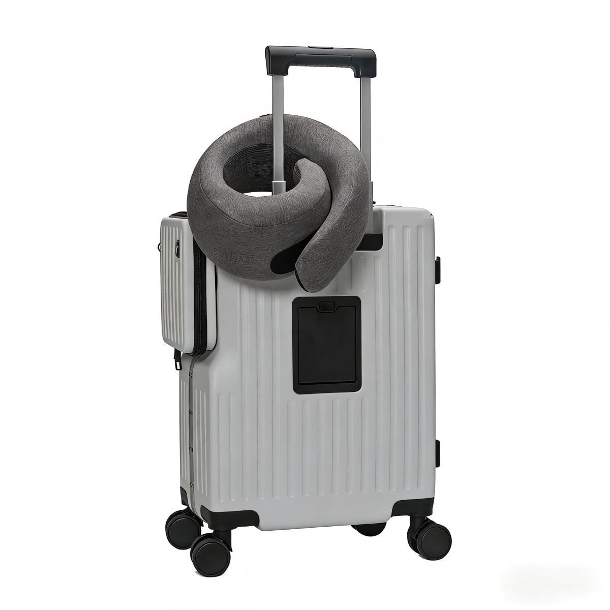 20-Inch Carry-On Multifunctional Luggage, Front-Opening, 4 Spinner Wheels, USB Port & Aluminum Frame, Durable Anti-Fall for Business & Vacation - Green - Size 20in