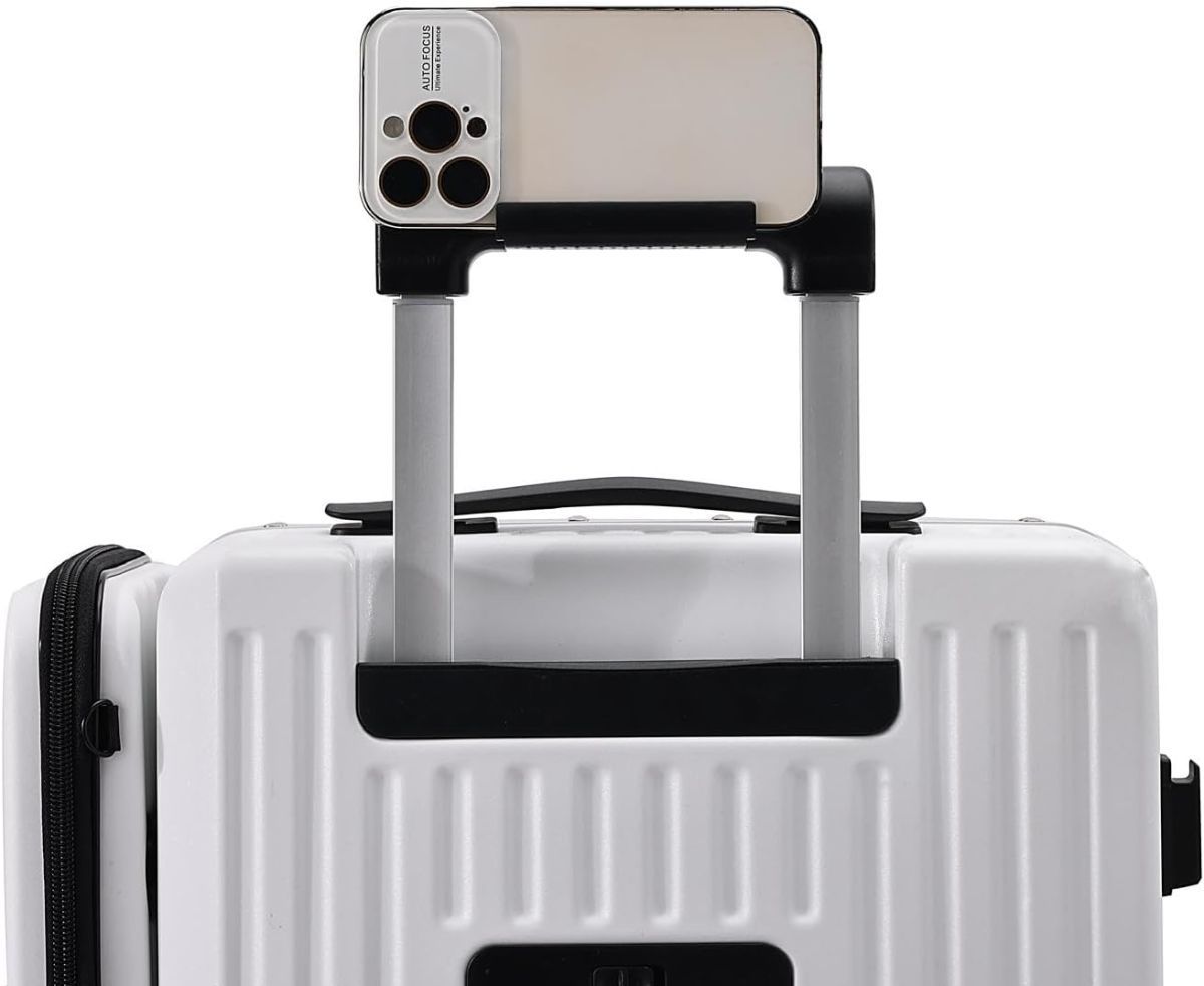 20-Inch Carry-On Multifunctional Luggage, Front-Opening, 4 Spinner Wheels, USB Port & Aluminum Frame, Durable Anti-Fall for Business & Vacation - Green - Size 20in