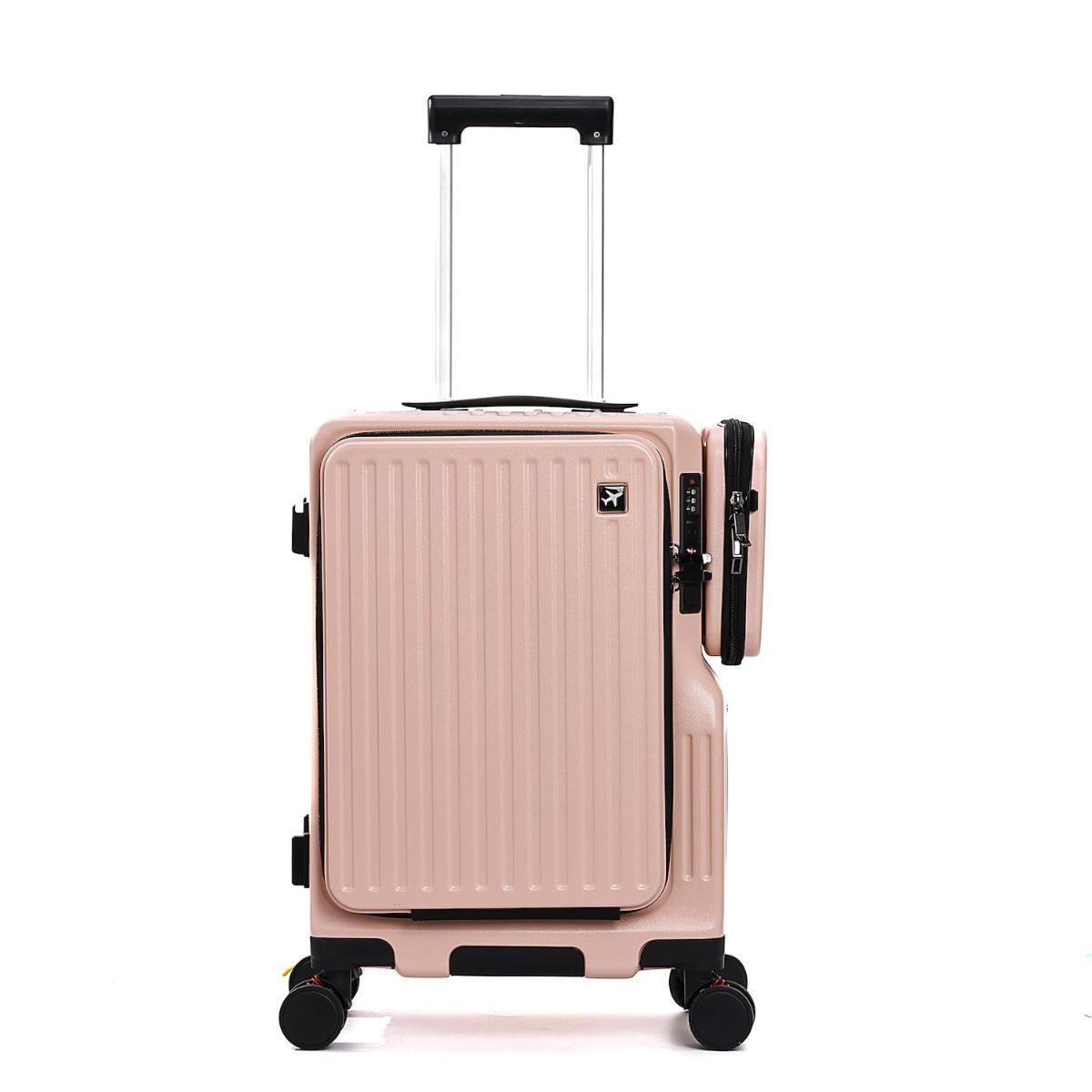 20-Inch Carry-On Multifunctional Luggage, Front-Opening, 4 Spinner Wheels, USB Port & Aluminum Frame, Durable Anti-Fall for Business & Vacation - Green - Size 20in