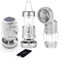 Camping Lantern with Fan, Flashlight Lantern Collapsible-USB Rechargeable, Solar & Battery Powered Camping Lampp for Picnic, Barbecue, Fishing, Travel Rechargeable Emergency Light - Silver - Size 7in