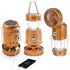 Camping Lantern with Fan, Flashlight Lantern Collapsible-USB Rechargeable, Solar & Battery Powered Camping Lampp for Picnic, Barbecue, Fishing, Travel Rechargeable Emergency Light - Silver - Size 7in