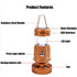 Camping Lantern with Fan, Flashlight Lantern Collapsible-USB Rechargeable, Solar & Battery Powered Camping Lampp for Picnic, Barbecue, Fishing, Travel Rechargeable Emergency Light - Silver - Size 7in