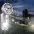 Camping Lantern with Fan, Flashlight Lantern Collapsible-USB Rechargeable, Solar & Battery Powered Camping Lampp for Picnic, Barbecue, Fishing, Travel Rechargeable Emergency Light - Silver - Size 7in