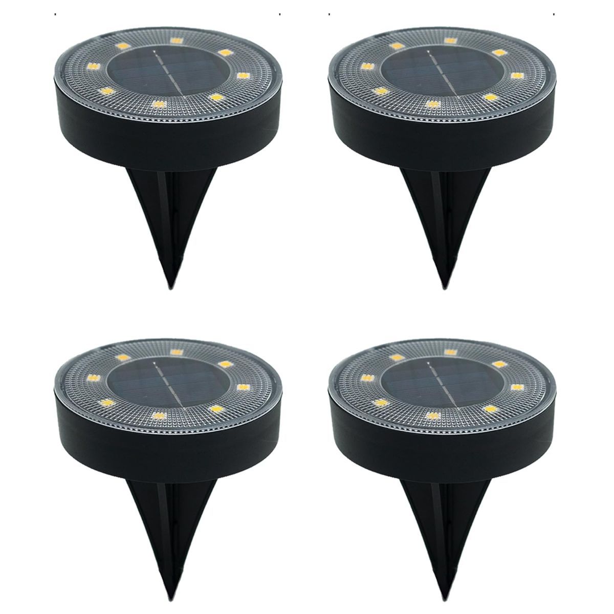 Solar Ground Lights Garden Lights Outdoor Lights Waterproof Lights LED Lights - Warm White - Size 4 Pack