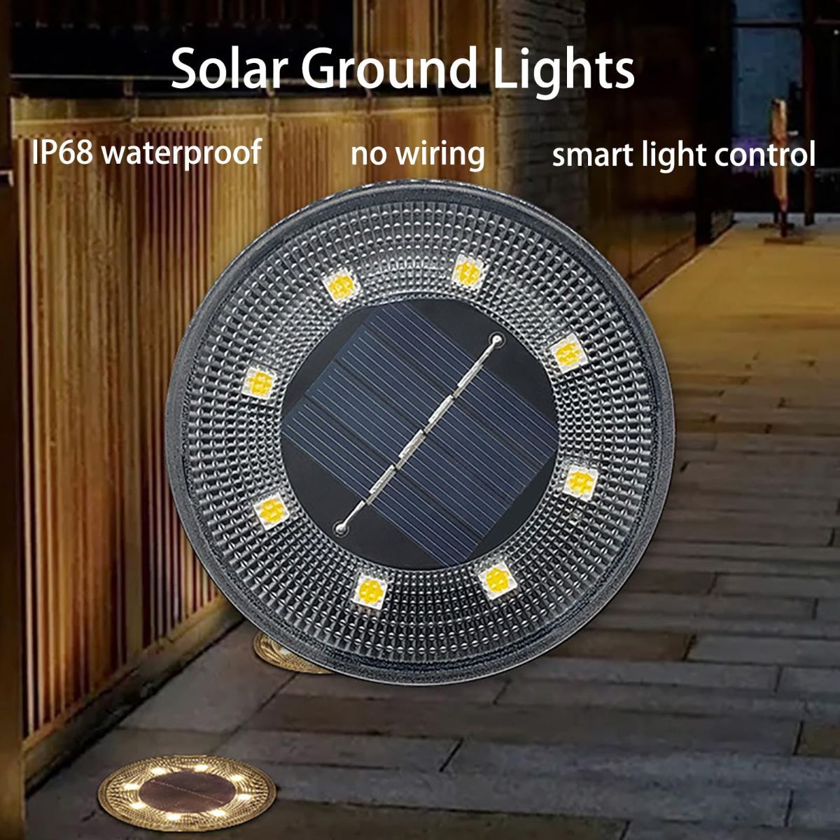 Solar Ground Lights Garden Lights Outdoor Lights Waterproof Lights LED Lights - White - Size 4 Pack