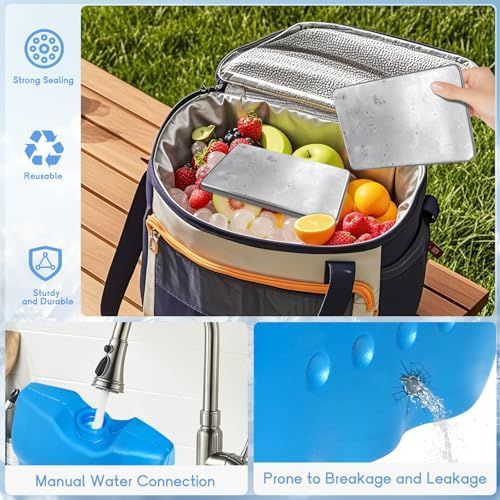 2PCS Large Ice Packs for Lunch Boxes Reusable Stainless Steel Ice Packs, No Water Needed, for Coolers, Camping, and Picnic Baskets Metal Bento Box Ice Packs Keep Food and Drinks Fresh and Cool